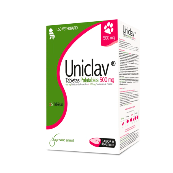 Uniclav 500 Mg Palatable x 5 Tab
